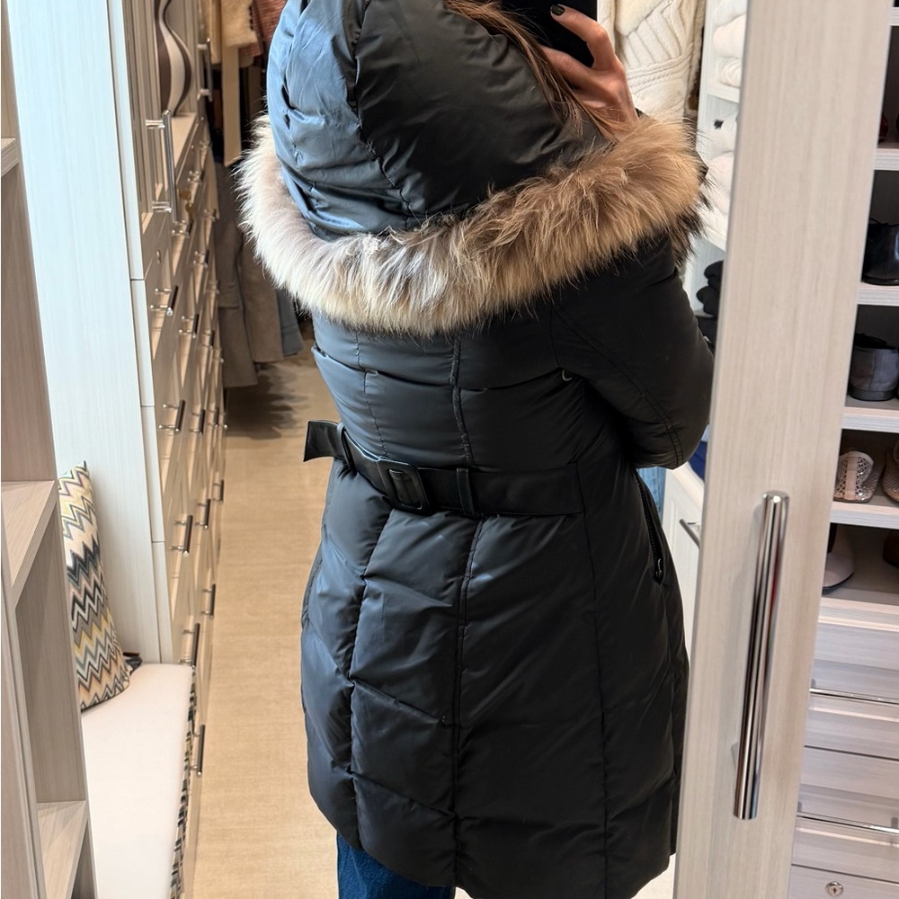 Mackage Black Puffer Coat with Fur Trim - Picture 5 of 8